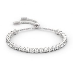 Jeulia Classic Round Cut Sterling Silver Bolo Tennis Bracelet