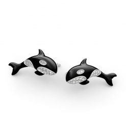 Jeulia Orca Killer Whale Sterling Silver Earrings