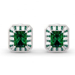Jeulia Vintage Radiant Cut Sterling Silver Earrings