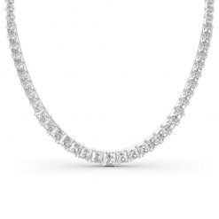 Jeulia Gorgeous Sterling Silver Tennis Necklace