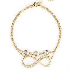 Jeulia Double Layer Infinity Sterling Silver Bracelet With Birthstone