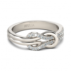 Jeulia Knot Design Sterling Silver Ring