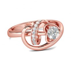 Jeulia Heart & Arrow Round Cut Sterling Silver Promise Ring
