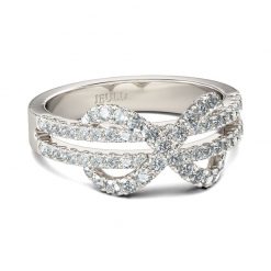 Jeulia Twist Infinity Shape Sterling Silver Promise Ring