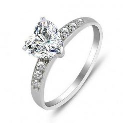 Jeulia Classic Heart Cut Sterling Silver Ring