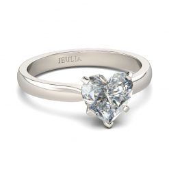 Jeulia Solitaire Heart Cut Sterling Silver Promise Ring