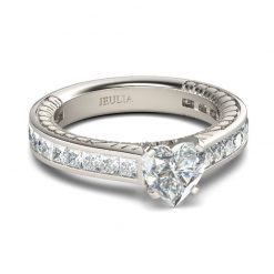 Jeulia Heart Cut Sterling Silver Ring