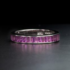 Pink Sapphire Ring in White Gold