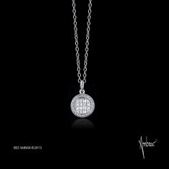 Round Shaped Matrix Blaze and Pave Pendant