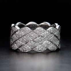 11mm White Gold Pave’ Diamond Ring