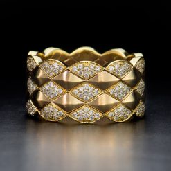 18k Yellow Gold Micro Pave’ Eternity Band