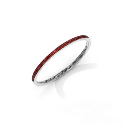 Two-Row Ruby Hinged Bangle Bracelet