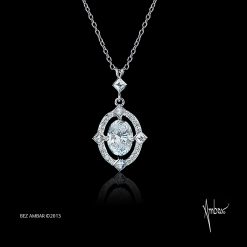 Elliptical Pendant with Blaze and Pave’ Diamonds