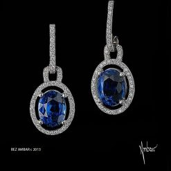Blue Sapphire Zinnia Earrings