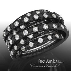 Black and White Diamond Fashion Band