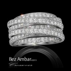 White Pave Fashion Diamond Band -The Crossover