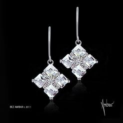 Daphne Diamond Square Drop Earrings