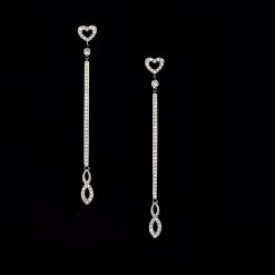 Infinity Heart Dangle Diamond Earring