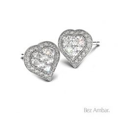 Heart Shaped Stud Earrings – Blaze and Pave