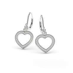 Dangle Heart Earring with Pave’ Diamonds