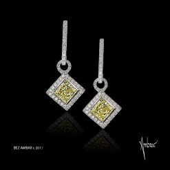 Fancy Yellow Zinnia Earrings