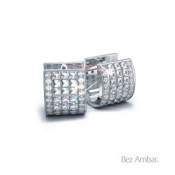 Five Row Hug Earrings with Blaze and Pave Diamonds