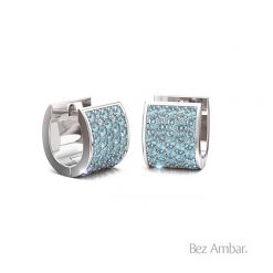 Five Row Blue Diamonds Stud Earrings