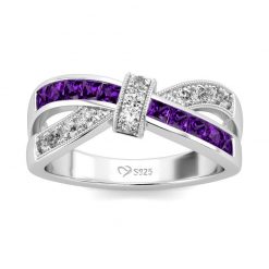 Jeulia Crossover Sterling Silver Women's Band