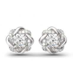 Jeulia Knot of Love Sterling Silver Stud Earrings