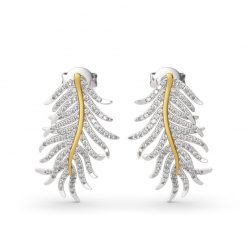 Jeulia "Feathers Appear When Angels Are Near" Sterling Silver Earrings