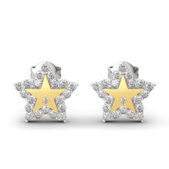 Jeulia "A Star Is Born" Sterling Silver Engraved Earrings