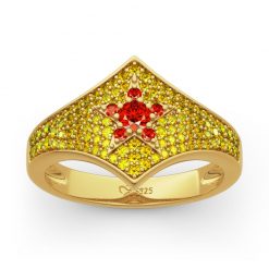 Jeulia "Wonder Woman" Star Sterling Silver Ring