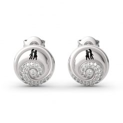 Jeulia "Romance in the Moonlight" Jack Skellington and Sally Sterling Silver Earrings