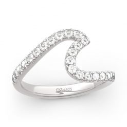 Jeulia Sea Wave Sterling Silver Ring