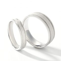 Jeulia Simple Sterling Silver Band Set