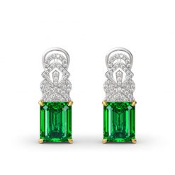 Jeulia Vintage Emerald Cut Sterling Silver Earrings