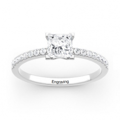 Jeulia Moissanite Princess Cut Gold Ring