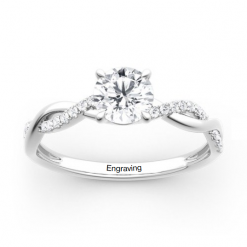 Jeulia Moissanite Twist Round Cut Gold Ring