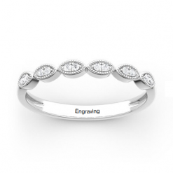 Jeulia Moissanite Milgrain Vintage Gold Band