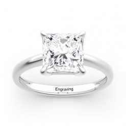 Jeulia Moissanite Princess Cut Solitaire Gold Ring
