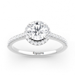 Jeulia Moissanite Halo Round Cut Gold Ring