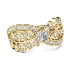 Jeulia Round Cut Heart Sterling Silver Women's Ring