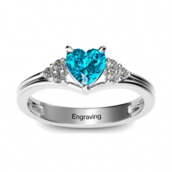 Jeulia Classic Heart Cut Sterling Silver Ring