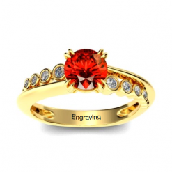 Jeulia Journey Round Cut Sterling Silver Ring