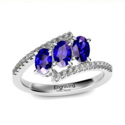 Jeulia Bypass Oval Cut Sterling Silver Ring