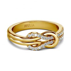 Jeulia Knot Design Sterling Silver Ring