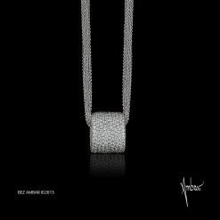 Large White Pave’ Diamond Rolo Pendant