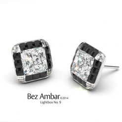 Light Box Black and White Stud Earrings