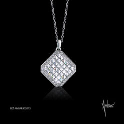 Asscher Shaped Diamond Matrix Pendant