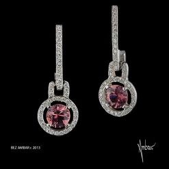 Pink Sapphire Zinnia Earrings